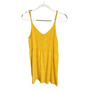RVCA Yellow Geometric Print Spaghetti Strap Mini Dress Size L